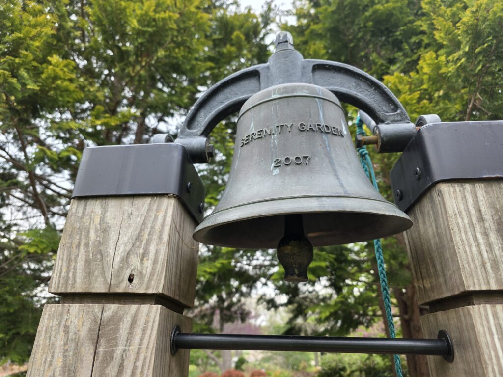 The memorial bell in Waynesboro, Virginia's Ridgeview city park.